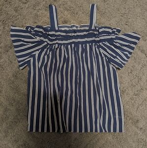 Striped off the shoulder top